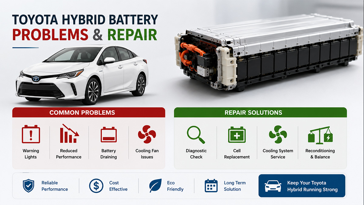 Toyota hybrid battery problems and repair options for common warning signs