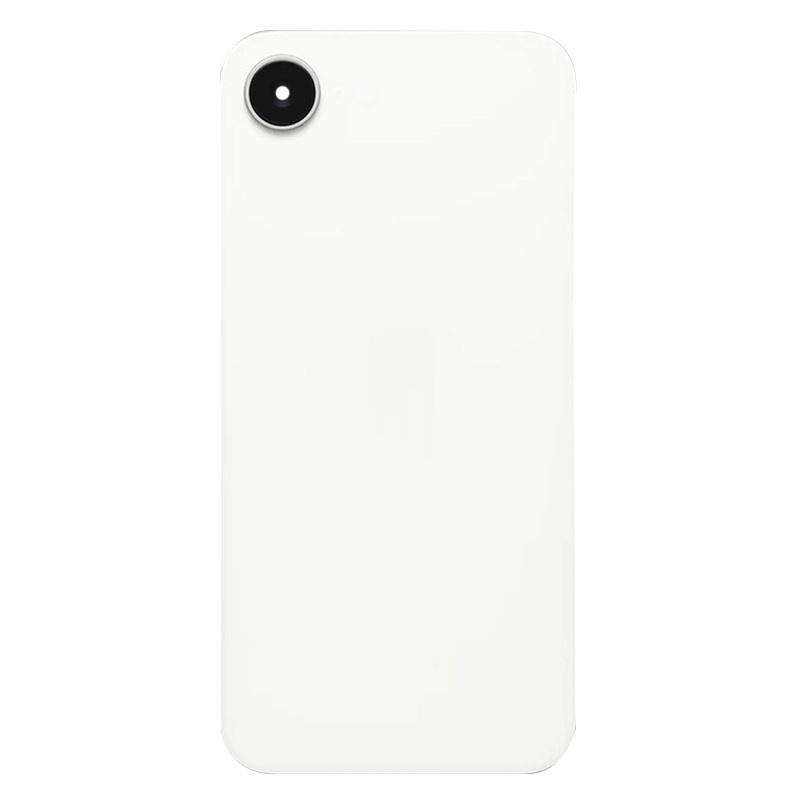 Battery Door + Back Camera Lens and Bezel with Magnetism Ring+Metal Plate for iPhone 16e White OEM