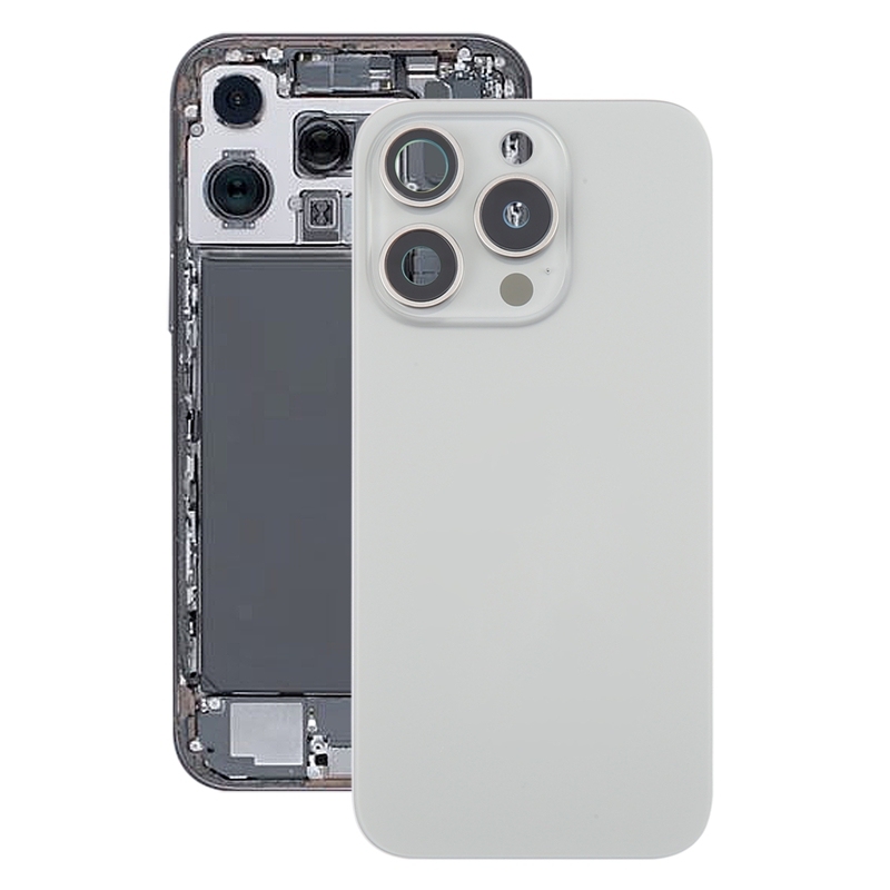 Back Glass+Back Camera Lens and Bezel with Magnetism Ring+Metal Plate for iPhone 16 Pro Max  Natural Titanium OEM