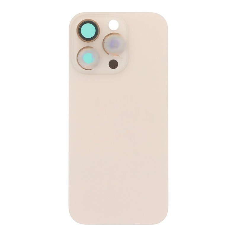 Big Hole Back glass+ Back Camera Lens and Bezel with Magnetism Ring+Metal Plate for iPhone 16 Pro Desert Titanium HQ
