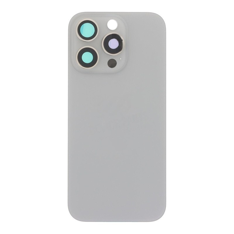 Big Hole Back glass+ Back Camera Lens and Bezel with Magnetism Ring+Metal Plate for iPhone 16 Pro  Natural Titanium HQ