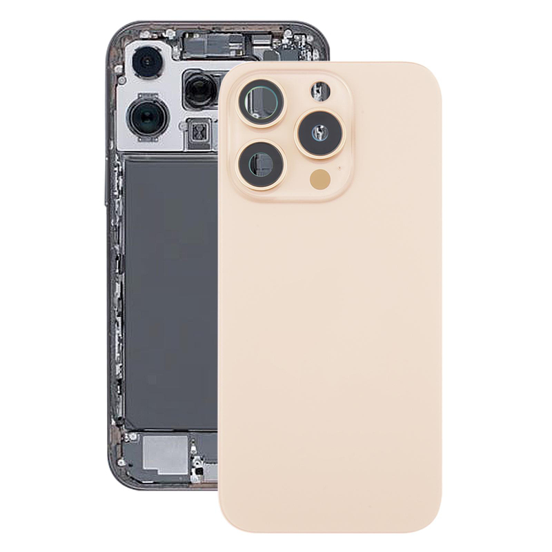 Back Glass+Back Camera Lens and Bezel with Magnetism Ring+Metal Plate for iPhone 16 Pro Max  Desert Titanium OEM