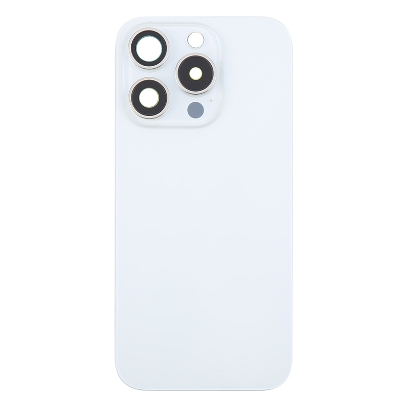 Back Glass+Back Camera Lens and Bezel with Magnetism Ring+Metal Plate for iPhone 16 Pro Max White OEM