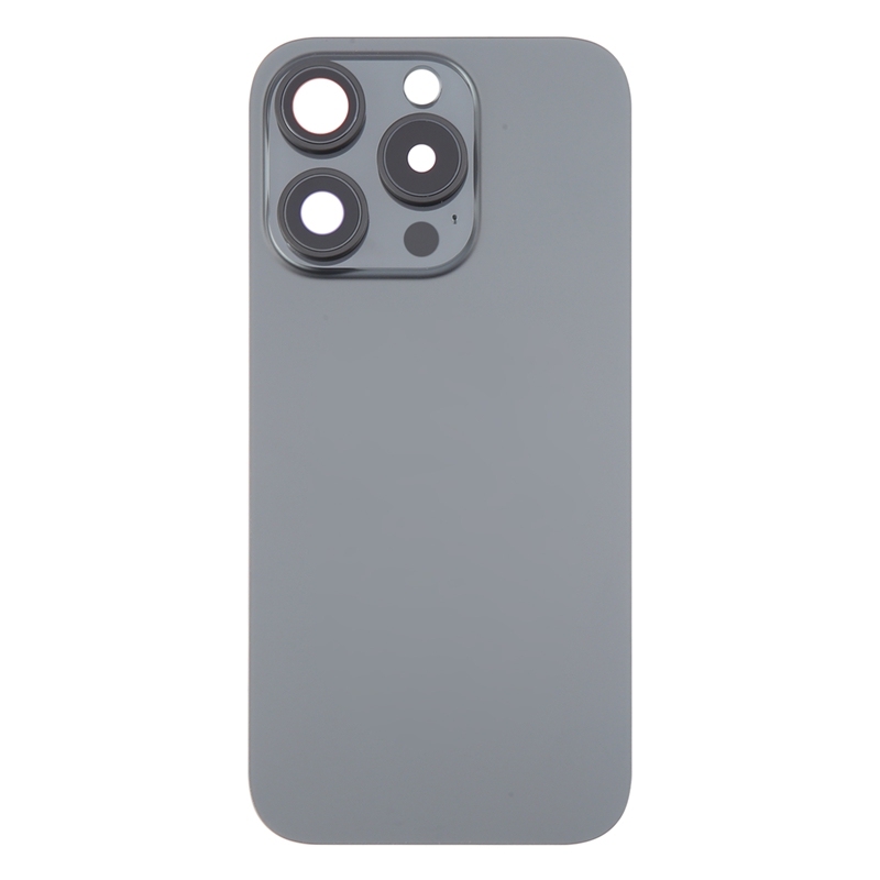 Back Glass+Back Camera Lens and Bezel with Magnetism Ring+Metal Plate for iPhone 16 Pro Max Black Titanium OEM