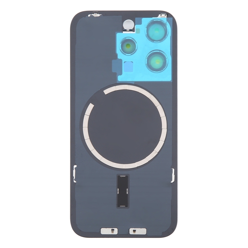 Back Glass+Back Camera Lens and Bezel with Magnetism Ring+Metal Plate for iPhone 16 Pro Max White OEM