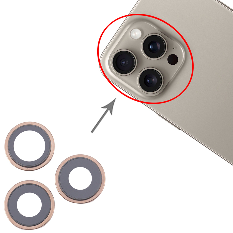 For iPhone 16 Pro Max 3pcs/Set Camera Lens Cover (Black)
