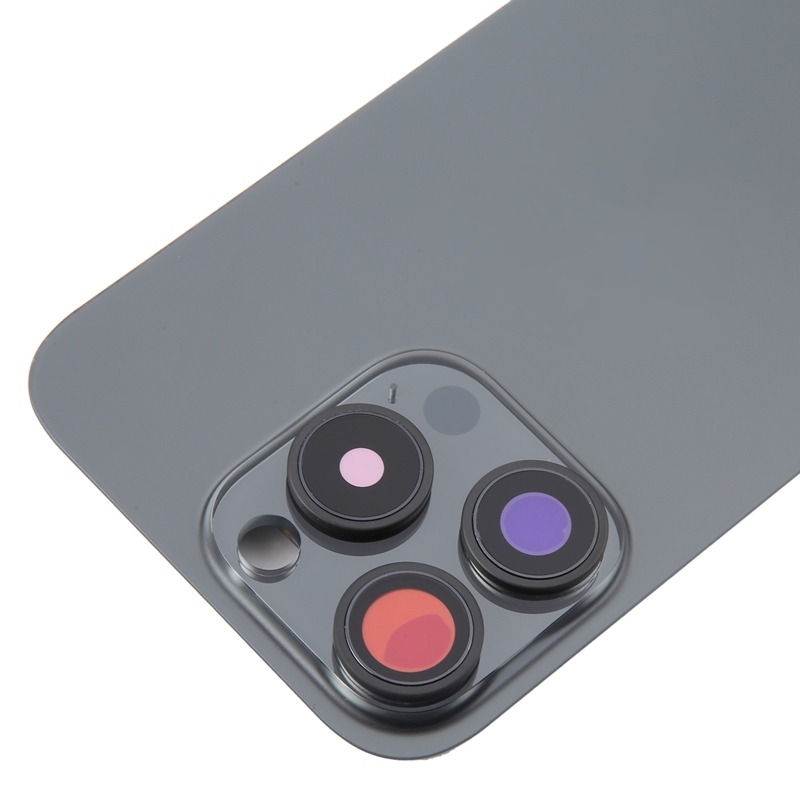 Back Glass+Back Camera Lens and Bezel with Magnetism Ring+Metal Plate for iPhone 16 Pro Max Black Titanium OEM