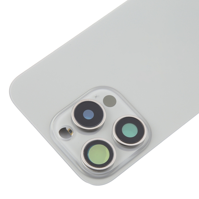 Back Glass+Back Camera Lens and Bezel with Magnetism Ring+Metal Plate for iPhone 16 Pro Max  Natural Titanium OEM