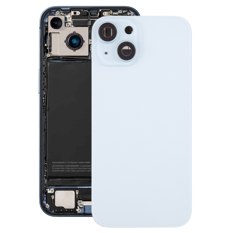 Battery Door + Back Camera Lens and Bezel with Magnetism Ring+Metal Plate for iPhone 15 Plus without Logo OEM