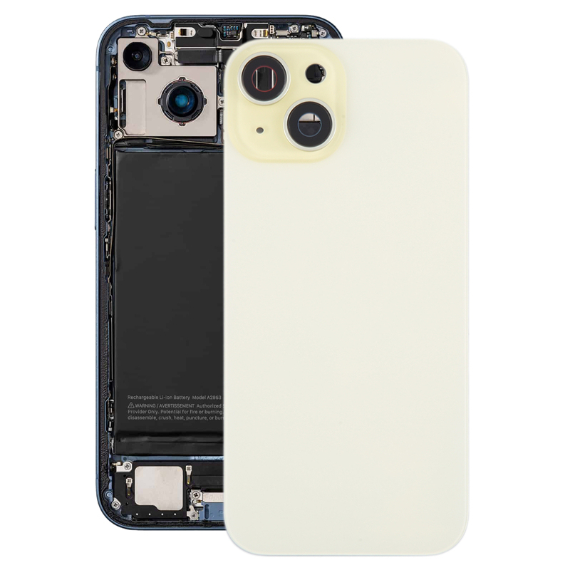 Battery Door + Back Camera Lens and Bezel with Magnetism Ring+Metal Plate for iPhone 15 Plus without Logo OEM