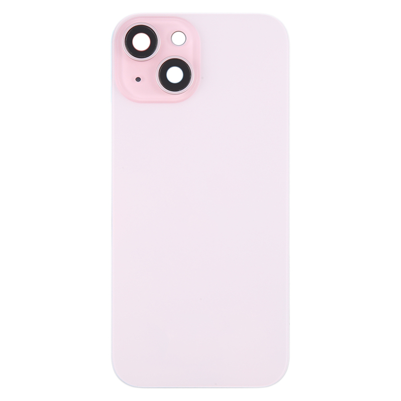 Battery Door + Back Camera Lens and Bezel with Magnetism Ring+Metal Plate for iPhone 15 Plus without Logo OEM