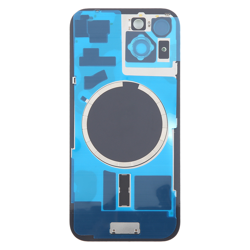 Battery Door + Back Camera Lens and Bezel with Magnetism Ring+Metal Plate for iPhone 15 Plus without Logo OEM