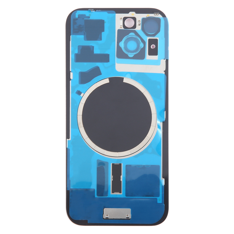 Battery Door + Back Camera Lens and Bezel with Magnetism Ring+Metal Plate for iPhone 15 Plus without Logo OEM