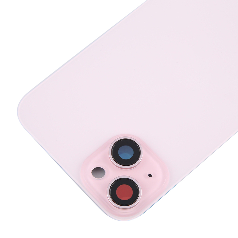 Battery Door + Back Camera Lens and Bezel with Magnetism Ring+Metal Plate for iPhone 15 Plus without Logo OEM