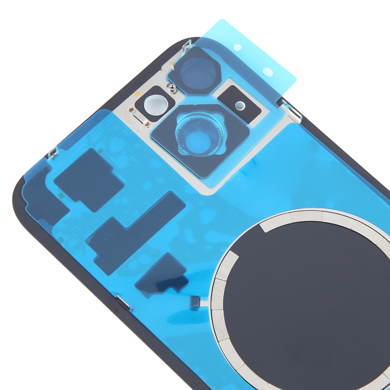 Battery Door + Back Camera Lens and Bezel with Magnetism Ring+Metal Plate for iPhone 15 Plus without Logo OEM
