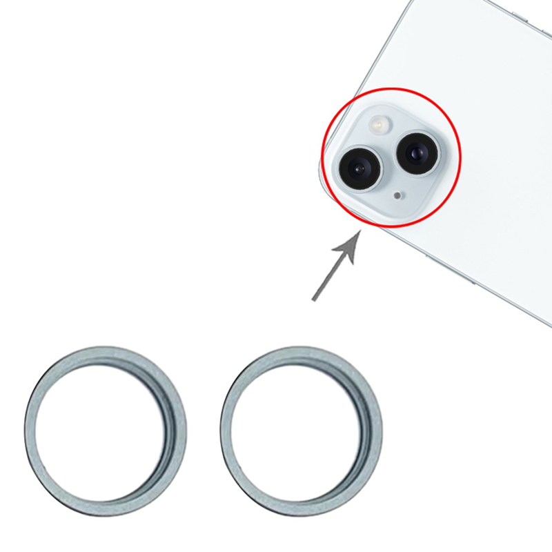 Rear Camera iron Ring Bezel for iPhone 15/15 Plus Blue Ori 2pcs in one set