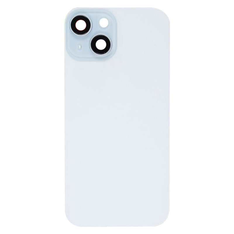 Battery Door + Back Camera Lens and Bezel with Magnetism Ring+Metal Plate+Wireless Charger Chip+Flash Light for iPhone 15 Plus High Copy