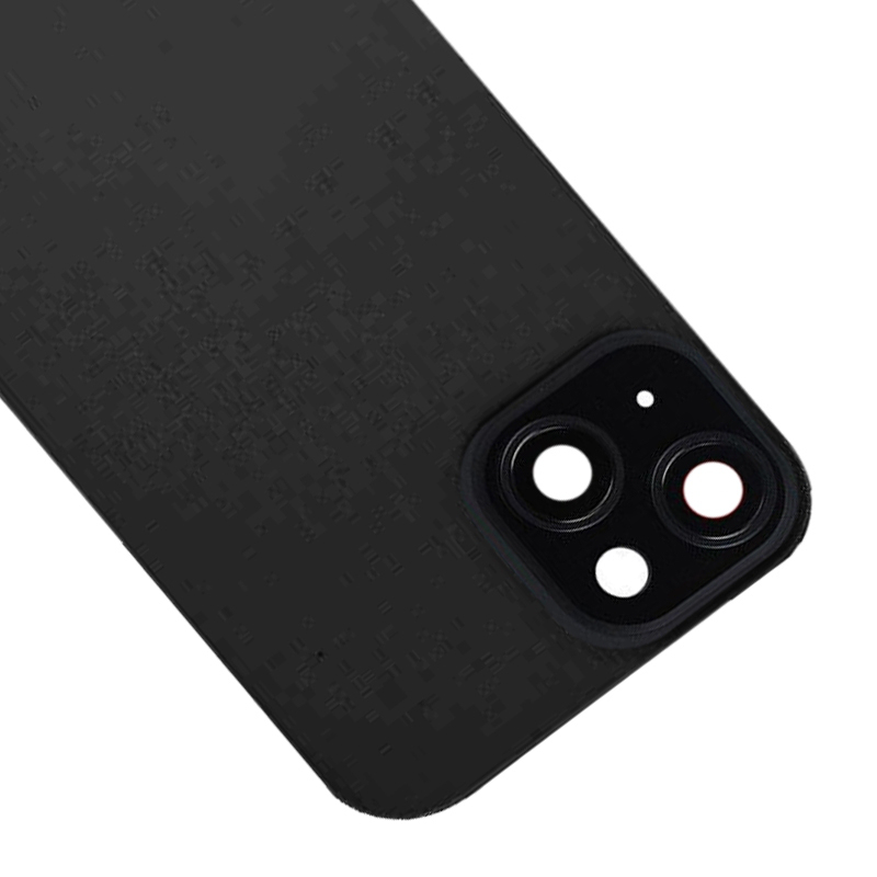 Battery Door + Back Camera Lens and Bezel with Magnetism Ring+Metal Plate+Wireless Charger Chip+Flash Light for iPhone 15 Plus High Copy