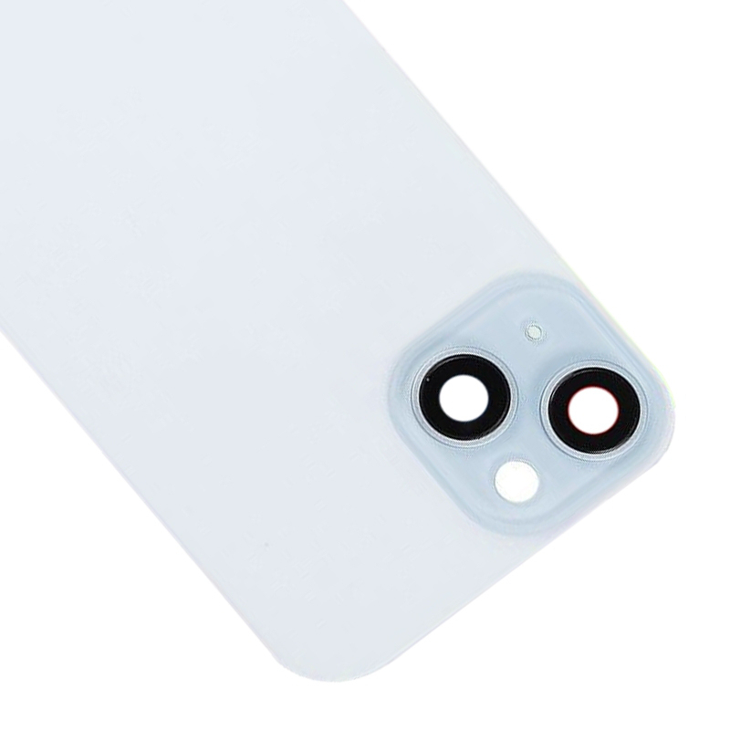 Battery Door + Back Camera Lens and Bezel with Magnetism Ring+Metal Plate+Wireless Charger Chip+Flash Light for iPhone 15 Plus High Copy