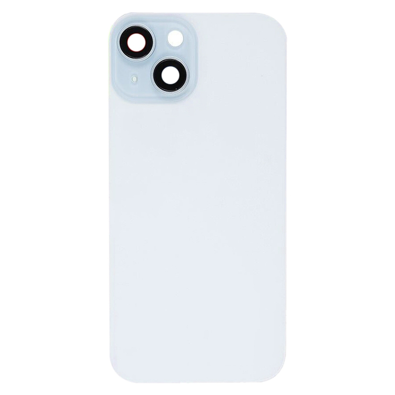 Battery Door + Back Camera Lens and Bezel with Magnetism Ring+Metal Plate+Wireless Charger Chip+Flash Light for iPhone 15 HQ