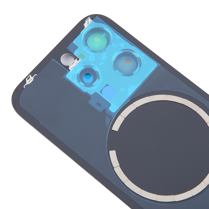 Battery Door + Back Camera Lens and Bezel with Magnetism Ring+Metal Plate for iPhone 15 Pro Natural Titanium without Logo OEM