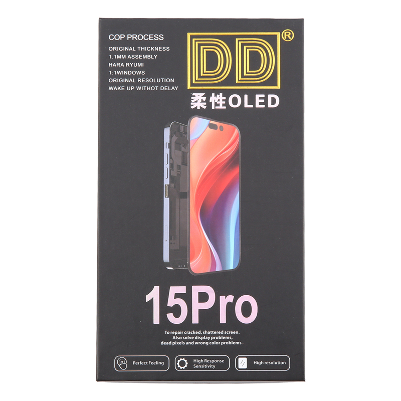 Screen Replacement for iPhone 15 Pro IC Removable Version DD 120Hz Soft OLED Black HQ