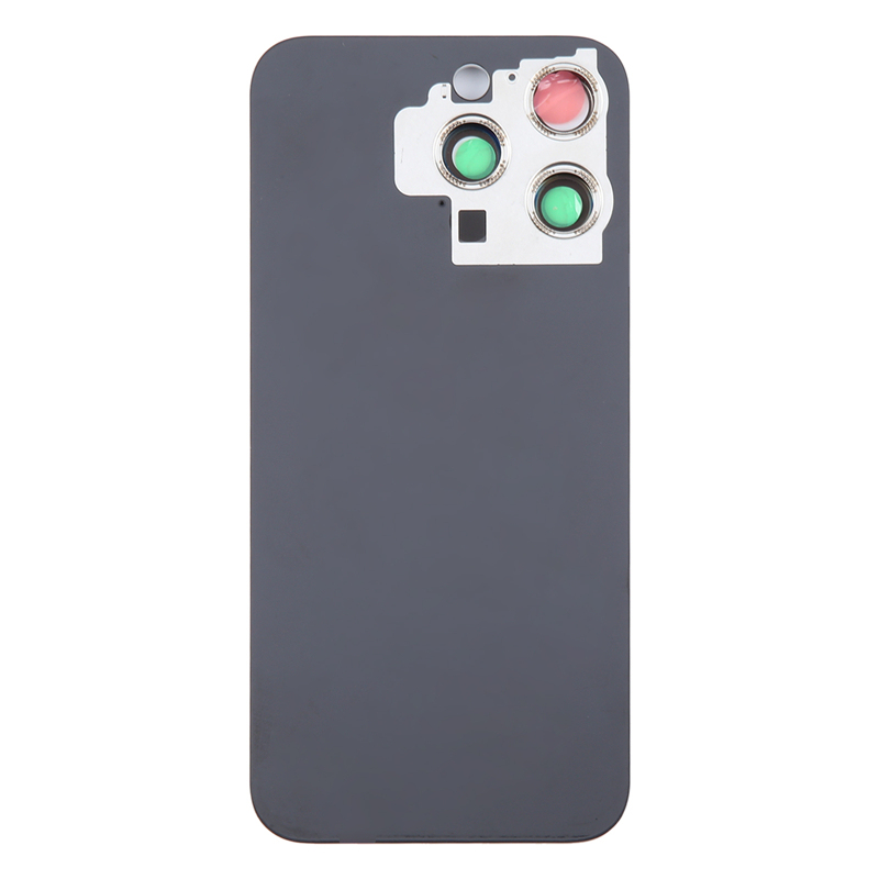Battery Door + Back Camera Lens and Bezel with Magnetism Ring+Metal Plate for iPhone 15 Pro Black Titanium HQ