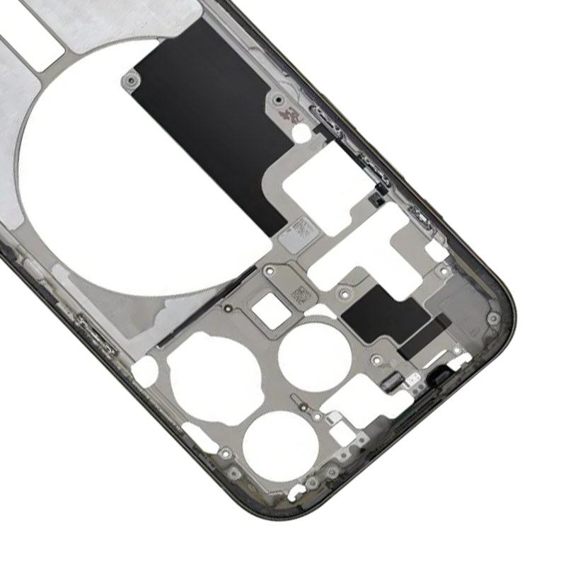 Middle Frame with Side Buttons + SIM Card Tray for iPhone 15 Pro A2848 USA Version Black Titanium OEM