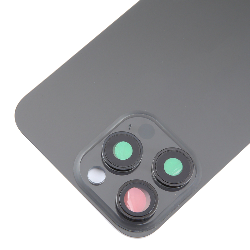 Battery Door + Back Camera Lens and Bezel with Magnetism Ring+Metal Plate for iPhone 15 Pro Black Titanium HQ