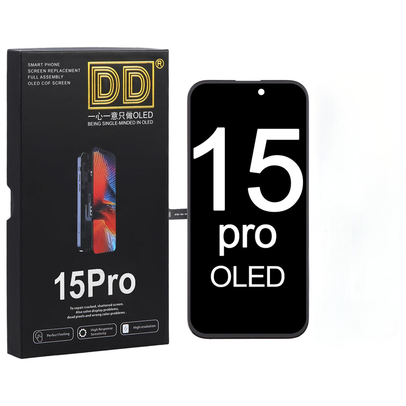 Screen Replacement for iPhone 15 Pro IC Removable Version DD 120Hz Soft OLED Black HQ