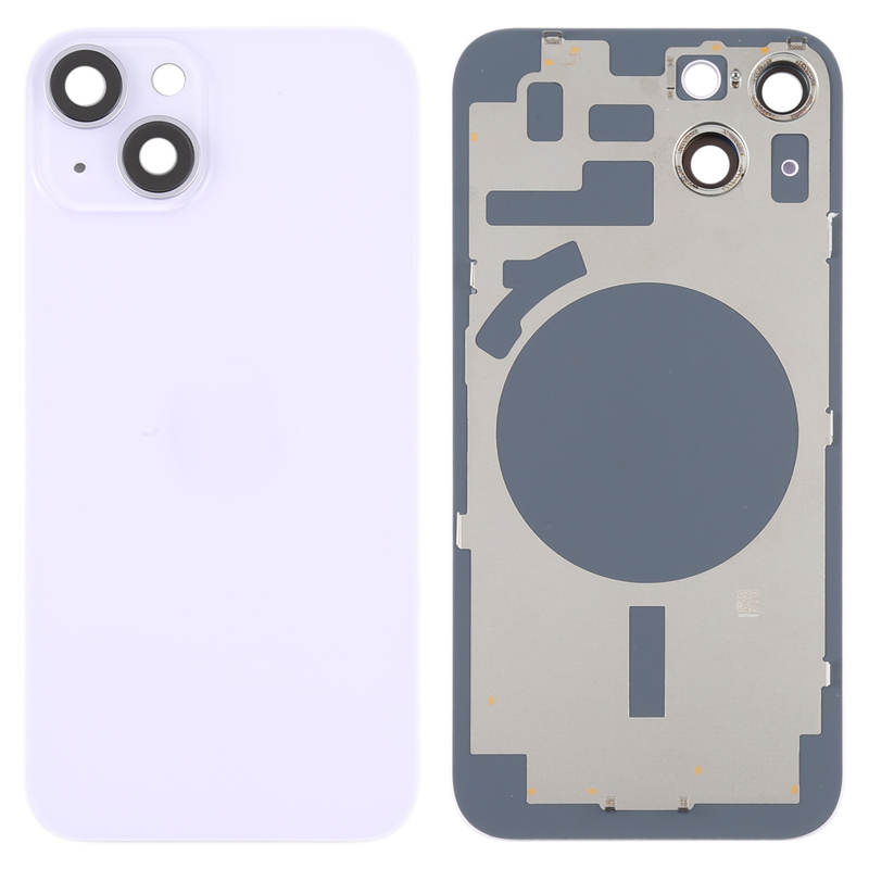 Battery Door + Back Camera Lens and Bezel with Magnetism Ring+Metal Plate for iPhone 14 HQ