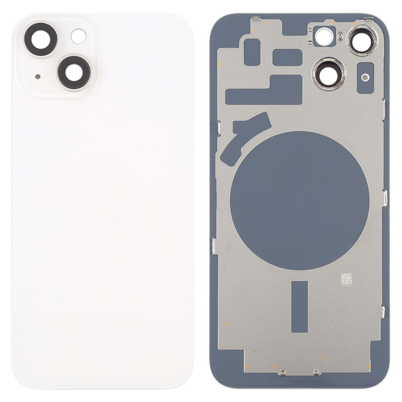 Battery Door + Back Camera Lens and Bezel with Magnetism Ring+Metal Plate for iPhone 14 HQ