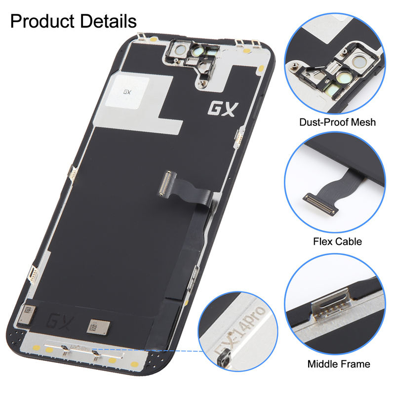 Screen Replacement for iPhone 14 Pro GX Hard OLED Black HQ