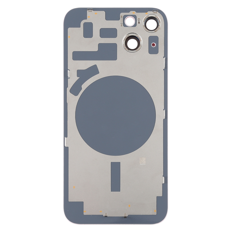 Battery Door + Back Camera Lens and Bezel with Magnetism Ring+Metal Plate for iPhone 14 Plus Black HQ
