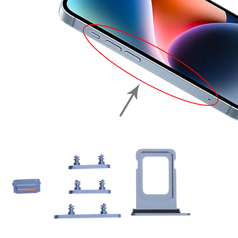SIM Card Tray for iPhone 14/14 Plus Single Card Version Blue Ori