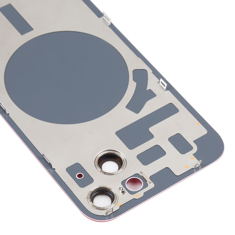 Battery Door + Back Camera Lens and Bezel with Magnetism Ring+Metal Plate for iPhone 14 Plus Black HQ