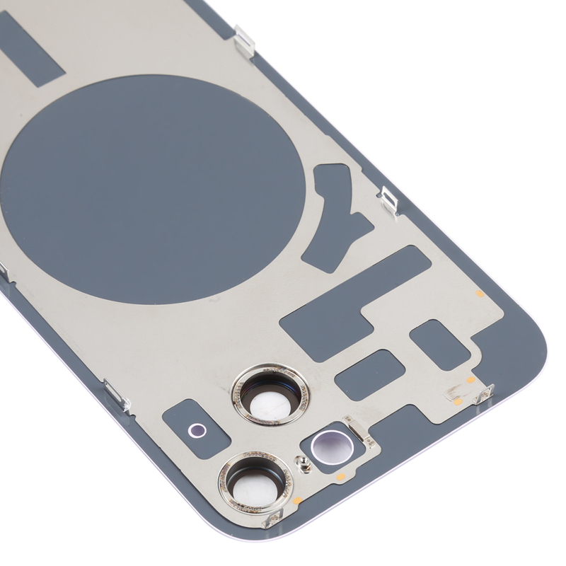 Battery Door + Back Camera Lens and Bezel with Magnetism Ring+Metal Plate for iPhone 14 HQ