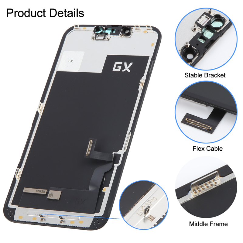 Screen Replacement for iPhone 13 6.1" IC Removable Version GX Hard OLED Black HQ