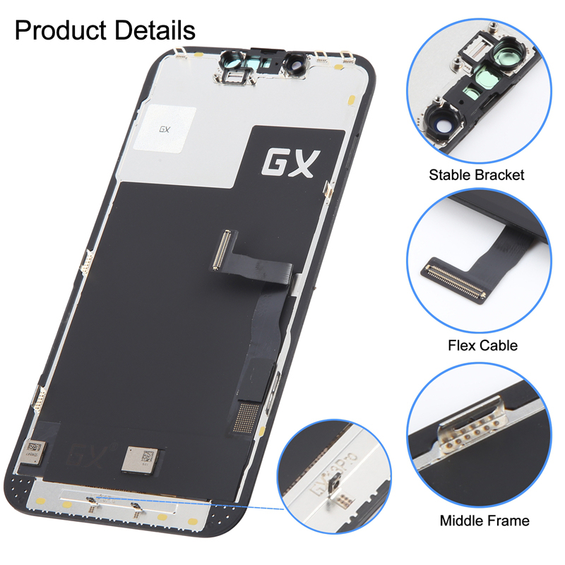 Screen Replacement for iPhone 13 Pro 6.1" GX Hard OLED Black HQ