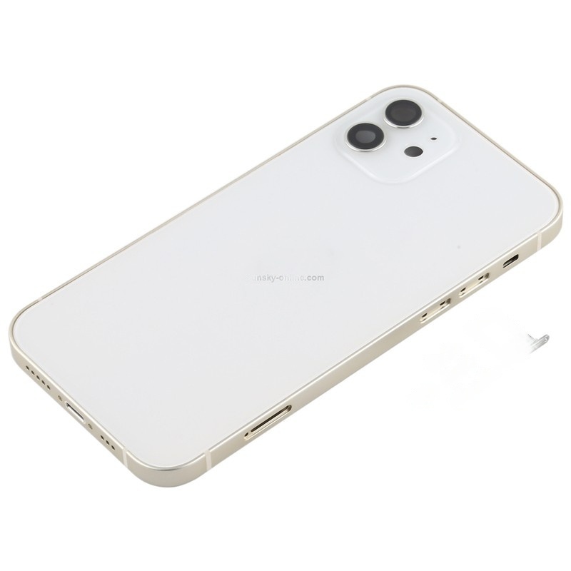 Middle Frame + Battery Door + Back Camera Lens and Bezel + Side Buttons + SIM Card Tray with Magnetism Ring+Speaker Anti-Dust Mesh+Mic Anti-Dust Mesh+Eject Pin for iPhone 12