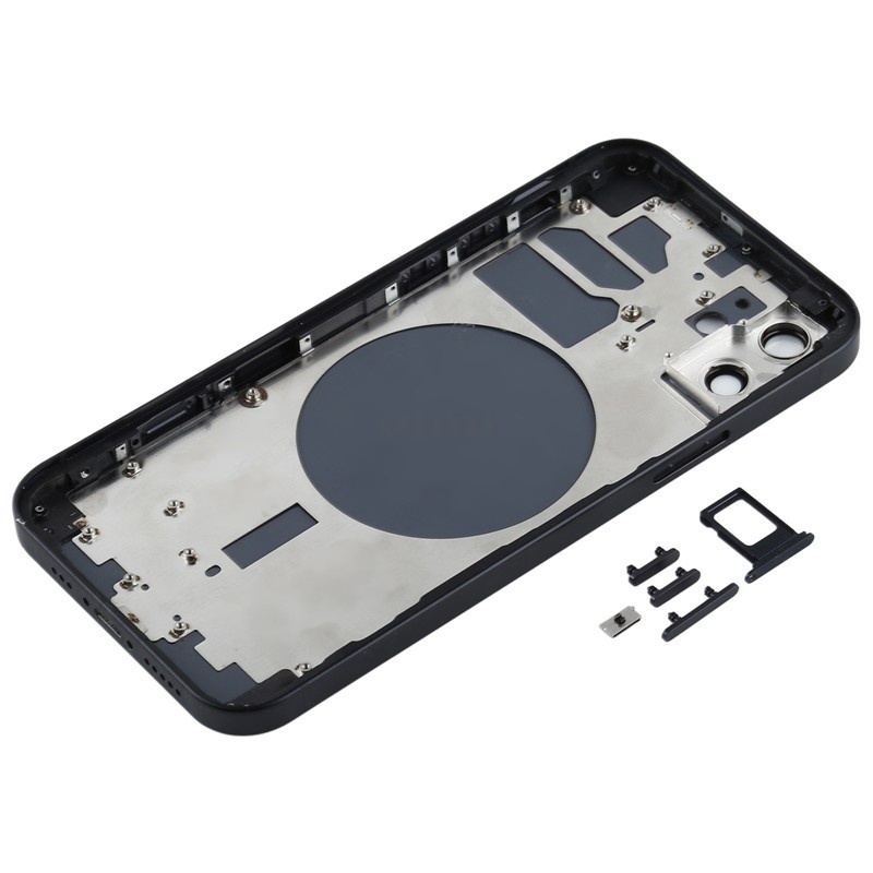 Middle Frame + Battery Door + Back Camera Lens and Bezel + Side Buttons + SIM Card Tray with Magnetism Ring+Speaker Anti-Dust Mesh+Mic Anti-Dust Mesh+Eject Pin for iPhone 12
