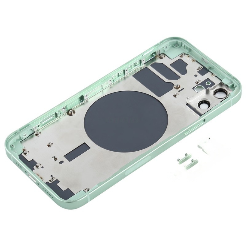 Middle Frame + Battery Door + Back Camera Lens and Bezel + Side Buttons + SIM Card Tray with Magnetism Ring+Speaker Anti-Dust Mesh+Mic Anti-Dust Mesh+Eject Pin for iPhone 12