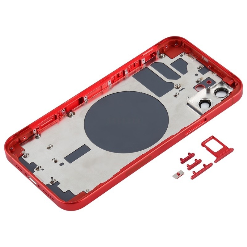 Middle Frame + Battery Door + Back Camera Lens and Bezel + Side Buttons + SIM Card Tray with Magnetism Ring+Speaker Anti-Dust Mesh+Mic Anti-Dust Mesh+Eject Pin for iPhone 12