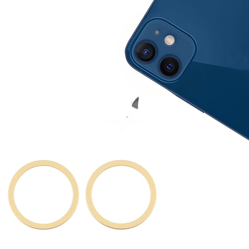 No Need Grinding Rear Camera iron Ring Bezel for iPhone 12/12 Mini OEM 2pcs in one set