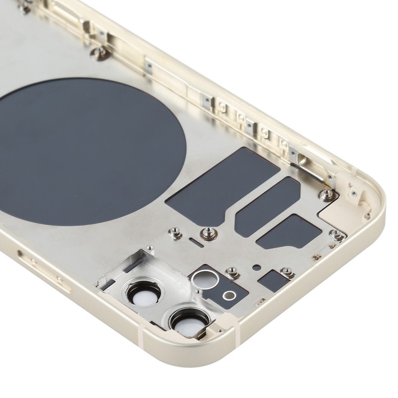 Middle Frame + Battery Door + Back Camera Lens and Bezel + Side Buttons + SIM Card Tray with Magnetism Ring+Speaker Anti-Dust Mesh+Mic Anti-Dust Mesh+Eject Pin for iPhone 12