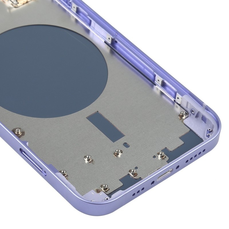 Middle Frame + Battery Door + Back Camera Lens and Bezel + Side Buttons + SIM Card Tray with Magnetism Ring+Speaker Anti-Dust Mesh+Mic Anti-Dust Mesh+Eject Pin for iPhone 12