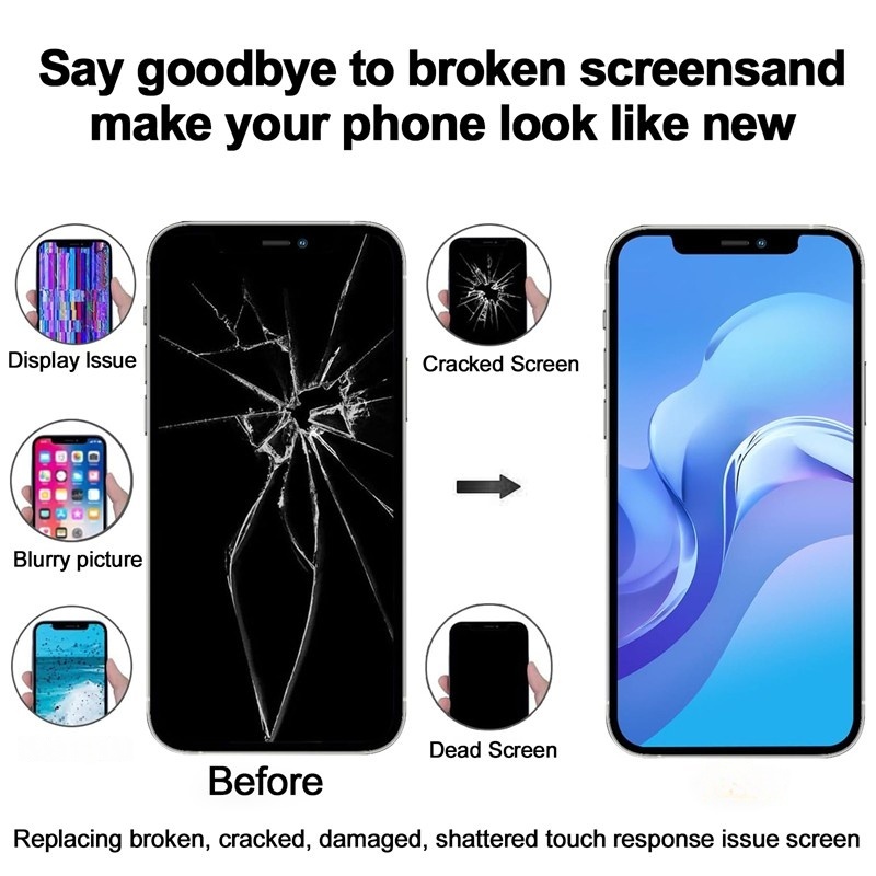 Screen Replacement for iPhone 12/12 Pro JK Black Incell