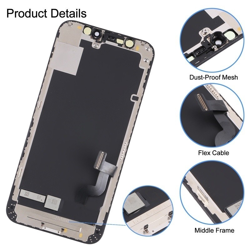 Screen Replacement for iPhone 12 Mini GX Hard OLED Black HQ
