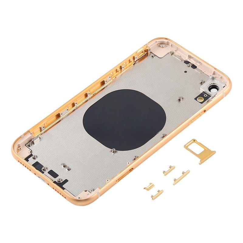 Back Cover with Camera Lens & SIM Card Tray & Side Keys for iPhone XR HQ (Yellow）