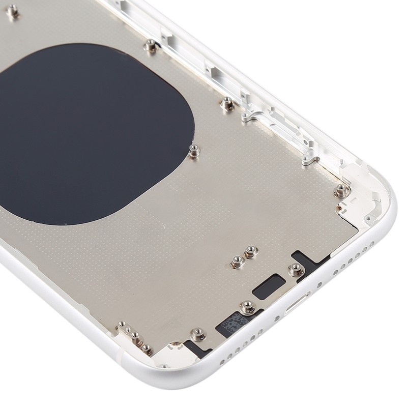Back Cover with Camera Lens & SIM Card Tray & Side Keys for iPhone XR HQ (White）
